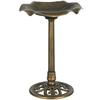 71cm Bird Bath for Garden. Standing Pedestal Birdbath with Lotus Leaf Basin. Vintage Decorative Bird Bath Bowl for Outdoor. Bronze Tone