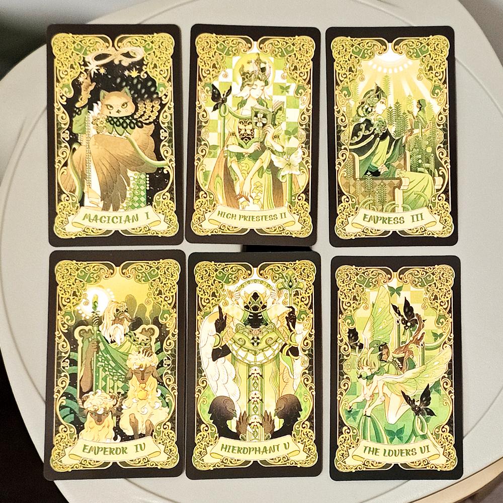 Green Trace Tarot 10.3*6cm - Story-Driven Deck, Mystical Divination, Spiritual Guidance 78 Pcs Tarot Cards Based on RWS