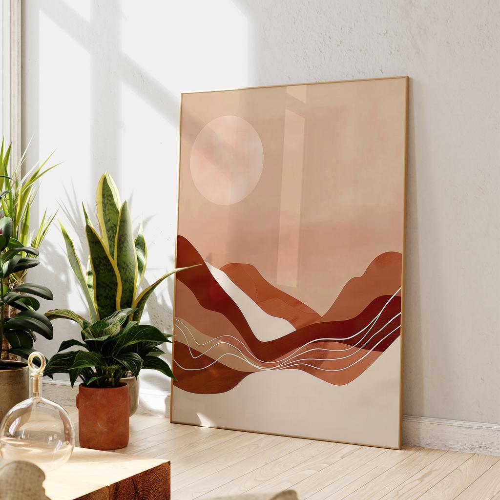 Abstract Sunrise Wall Art Modern Boho Decor Wall Art Prints Canvas Painting Poster Living Room Bedroom Home Decor