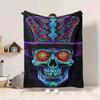 1 STuks Psychedelische Schedel Deken, Plaid Voor Bank, Bed, Reizen, Kamperen, Woonkamer, En Bed, Bedrukte Deken Met Zachte En Warme Stof yy250918143