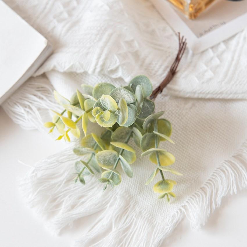 Artificial Eucalyptus Leaves Plastic Fake Plant Home Vase Party Outdoor Garden Wedding Bridal Bouquet Wreath DIY Gift Box Decor