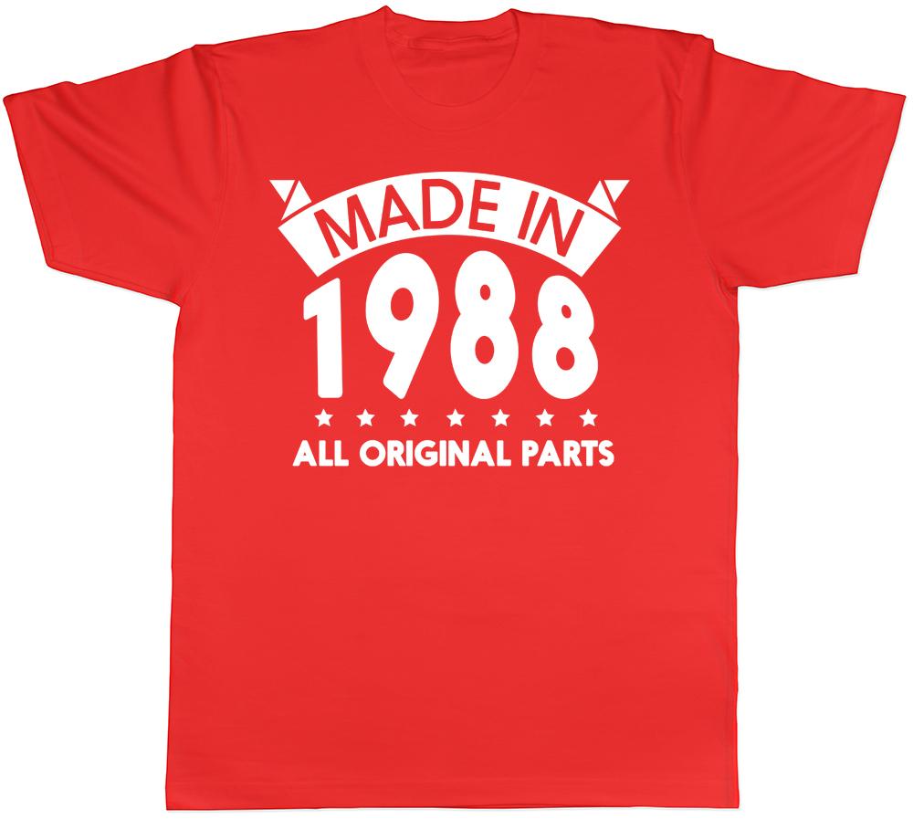 Made in 1988 All Original Parts Birthday Unisexs Short Sleeve TShirt S