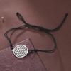 Dawapara Flower of Life Women Bracelet Mandala Sacred Geometry Yoga Meditation Amulet Stainless Steel Jewelry