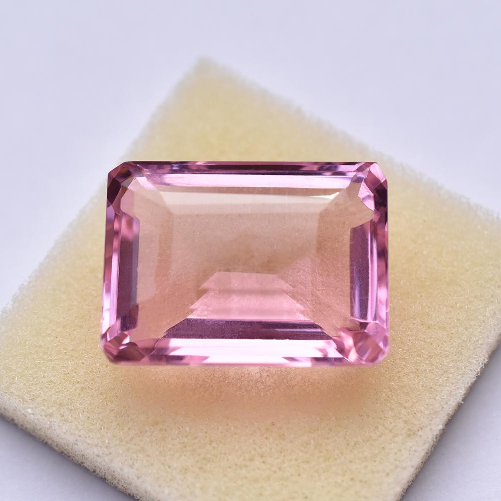 RARE Pink NATURAL Brazilian Topaz 75 Ct Emerald Cut CERTIFIED Loose Gemstone