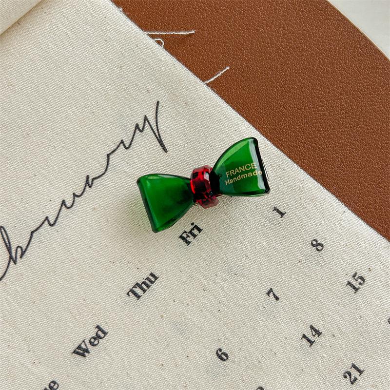 Retro Französische Goldetikett Schleife Haarnadel mit Kontrastfarben für Kinder