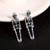 Punk Halloween Earrings for Women, Spooky Skull Skeleton Dangle Earrings for Women,Bloody Knife Drop Earring
