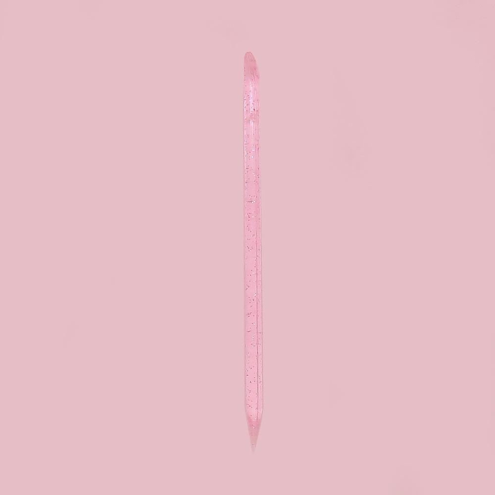 Pink Heart 4-Piece Nail Kit: Sponge File, Double-Sided Nail File, EVA Toe Separator, Crystal Stick