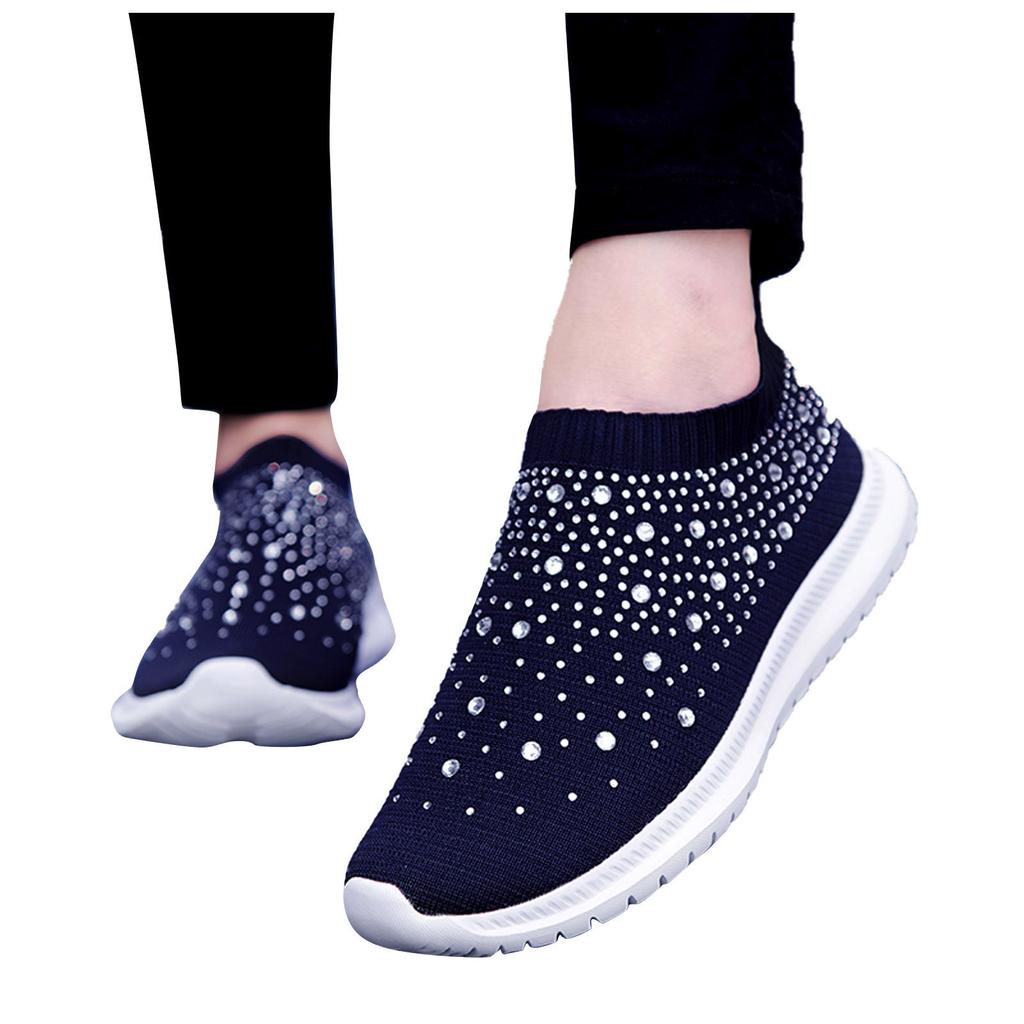 Running Shoes Casual  Shoes Round Toe Crystal   Pumps Single Shoes