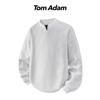 TOM ADAM Faux-Layered V-Ausschnitt Gestreiftes Pullover-Sweatshirt