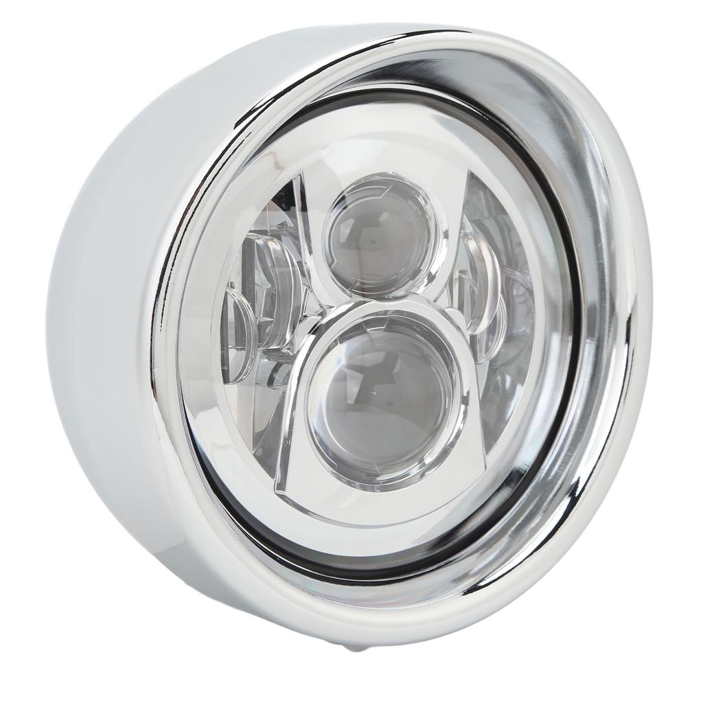 7 Zoll Motorrad LED Scheinwerfer mit Chromgehäuse Superhell Wasserdicht Universelle Passform 67789?91
