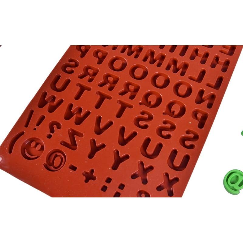 Buchstaben Silikonform für Schokolade & Kuchen, Cake Land, 17x29cm, 2cm Höhe, Backschokoladenform, Kuchen Dekorationsform
