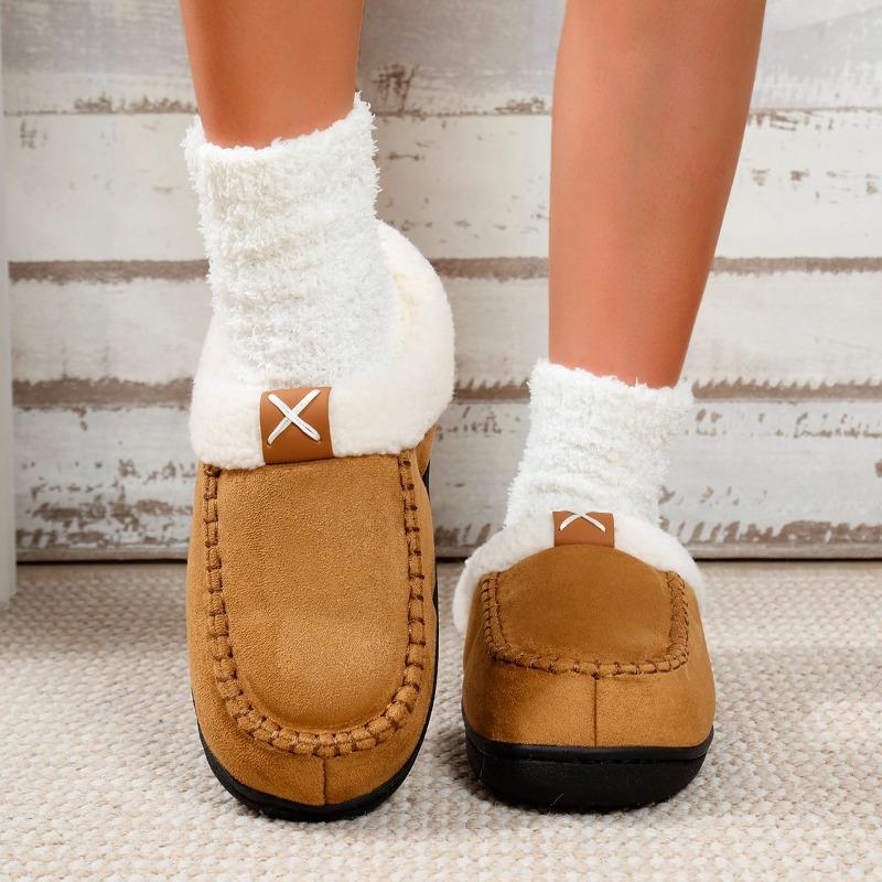 Winter Women House Brushed Slippers Trend Warm Ankle Boots Moccasin Home Comfort Woman Cotton Shoes Plus Size Zapatos De Mujer