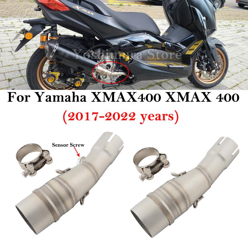 Slip On For Yamaha X MAX XMAX 400 XMAX400 2017 - 2024 Years Motorcycle Exhaust Escape Systems Middle Link Pipe Moto 51mm Muffler