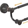 Hoimpro Adjustable Retractable 15-27 Inches Stainless Steel Bathroom Towel Bar, Bathroom Accessories Bath Hotel Double Towel Bar Rod Hanger Wall