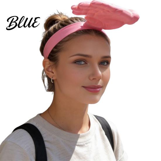 Summer Sun Hat 3D Printed Head-Mounted Visor UV Protection Ergonomic Hands-free Palm Design Wearable Head Mount Shade Cap with Open Frame Breathable