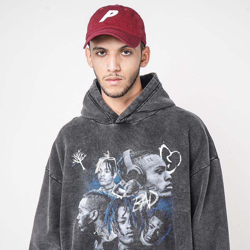 American Retro XXXTentacion Character Print Hip Hop Hoodie Sweatshirt