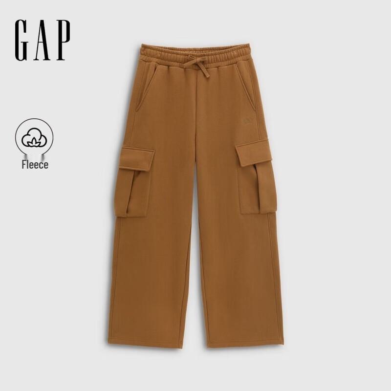 GAP Men s 2025 Winter Logo Embroidered Fleece Loose Cargo Pants L