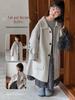 Kids' Korean Style Double-Sided Cashmere Mid-Length Wool Overcoat for Autumn and Winter