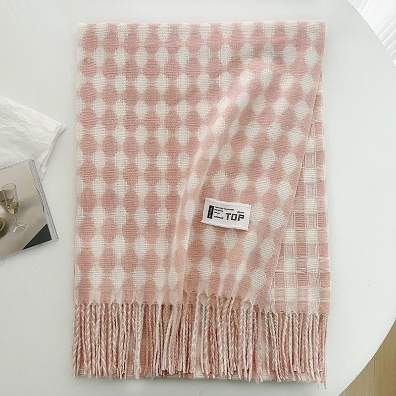 Scarf New imitation cashmere color plaid scarf female Korean version autumn and winter plaid scarf fringed shawl scarf