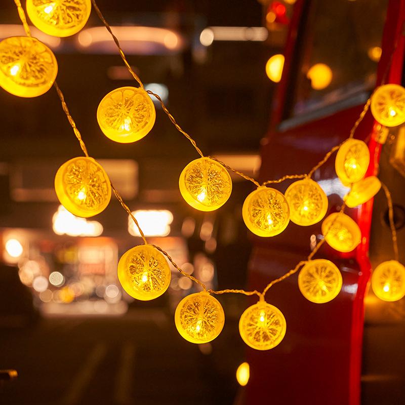 LED String Lights with Colorful Fruit and Lobster Designs, Battery/USB Powered.