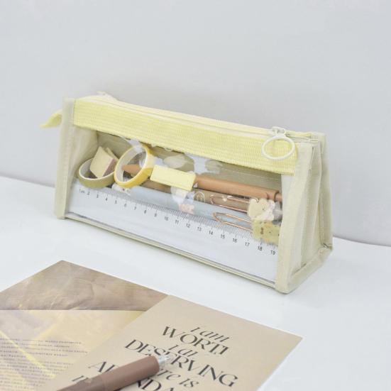 Pen Bag 6 Layers Transparent Visible Waterproof Dirt-proof Zipper Boys Girls Pencil Stationery Pouch Case Student Supplies