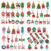 Rustic Holiday Ornaments 16 Pcs Christmas Lollipop Ornaments, Red Green Striped Peppermint Swirl Candy Cane Tree Decor Hanging Decoration, Colorful