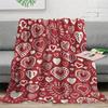 Bright red heart-shaped pattern Flannel printed blanket suitable for all seasons suitable for living room office sofa and travel