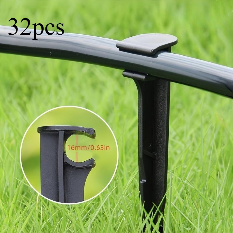 32pcs 16mm Water Pipe Bracket Drip Irrigation Hose Anchor Multi-Functional Pipe Support Bracket Gardening Accessories
