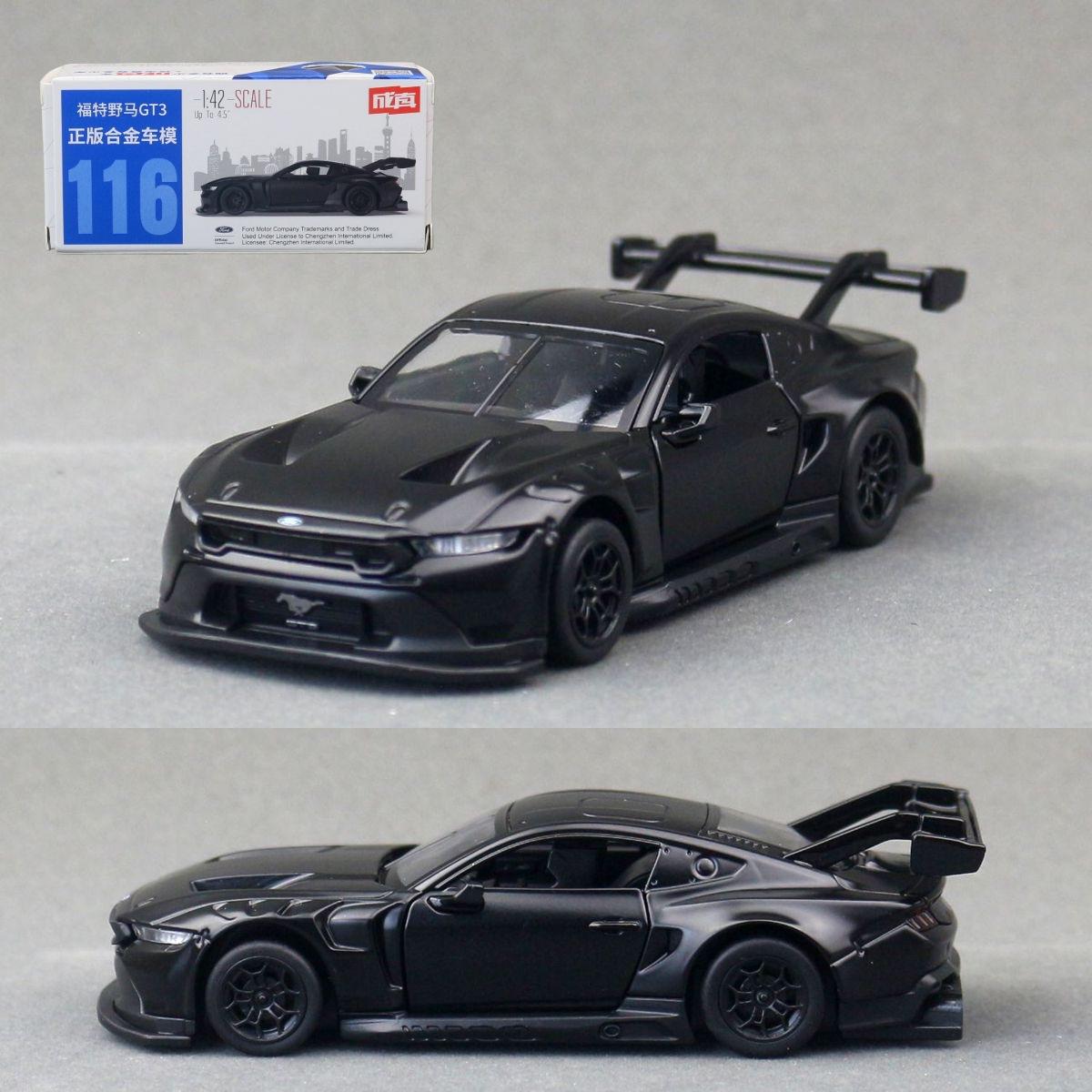 CCA 1:43 Ford Mustang GT3 Alloy Car Model Diecasts & Toy Vehicles Miniature Scale Model Car For Children Collection Gifts чёрный