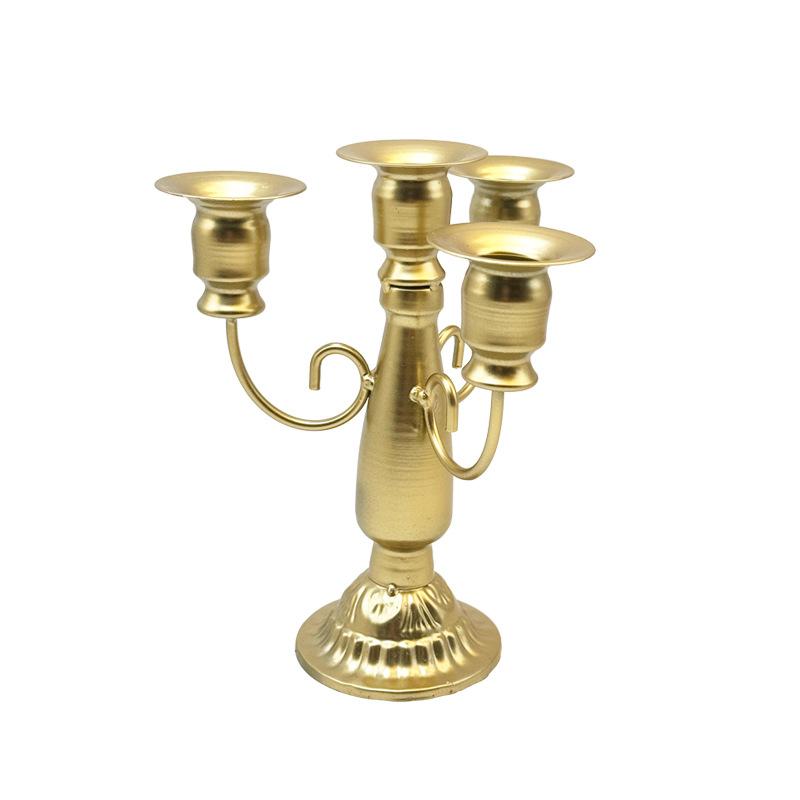 Classic Metal Candelabra Vintage Baroques 4 Arms Candlestick Holder for Candlelight Dinner and Table Centerpieces Decoration