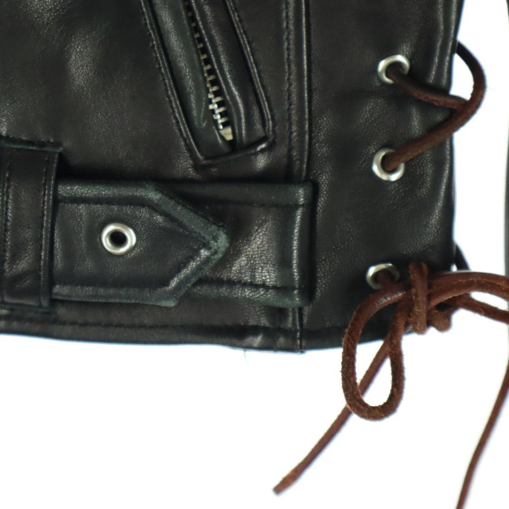 NINE Long Sleeve Double Riders Jacket F Black Side Lace-up Men's Used