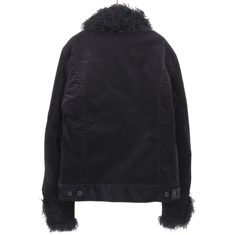 Rags McGREGOR Excellent Condition Rabbit Fur Corduroy Jacket for Men, Black, Size L, 211133604 Jacket L blackUsed