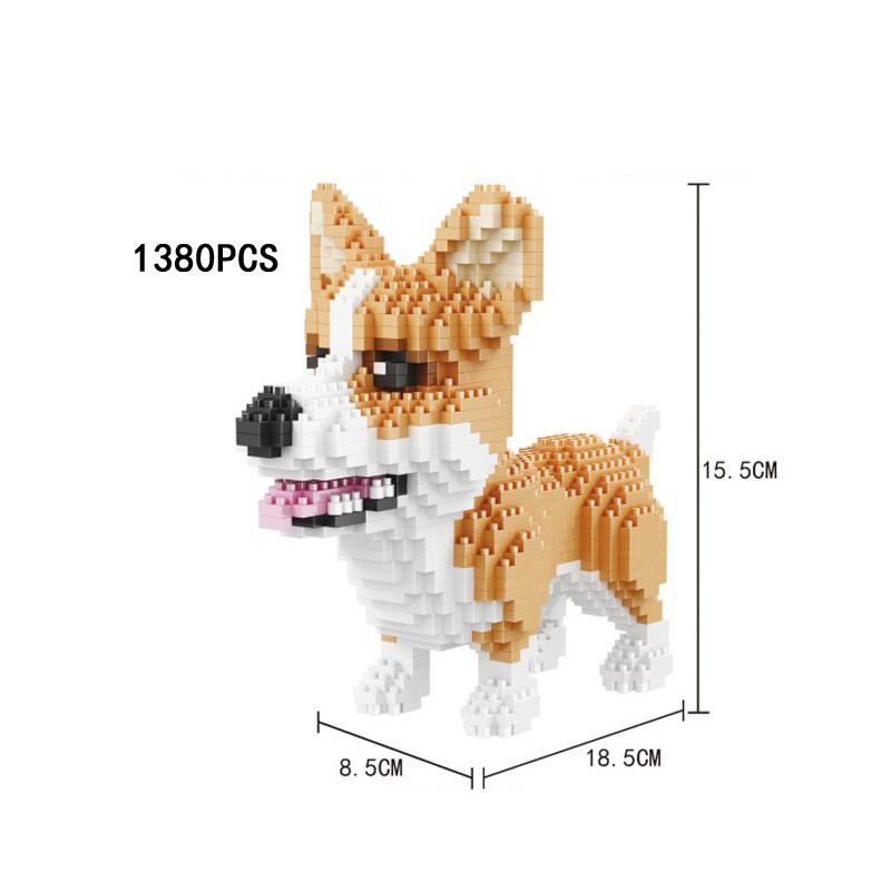 Idea Pets Animal Nanobrick Siberian Husky Corgi Poodle Schnauzer Dog Micro Diamond Block Puppy Doge Shiba Inu Toy Sets For Gifts