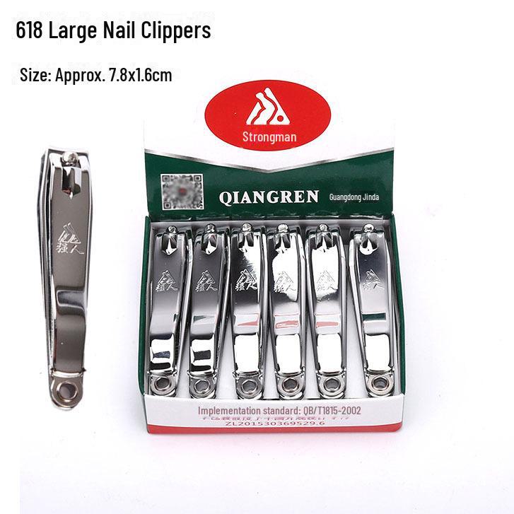 High-Gloss Stainless Steel Nail Clippers Set – Sharp Oblique & Flat Blades, Small & Large Sizes