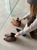 Autumn and Winter New Small Square Head Wedge Temperament French Fashion Suede Rear Zipper Short Boots