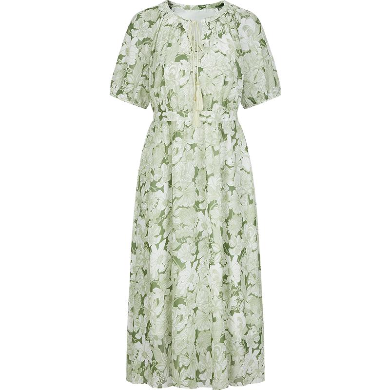 Juzhi Annakou Women s Botanical Print Chiffon Dress XL