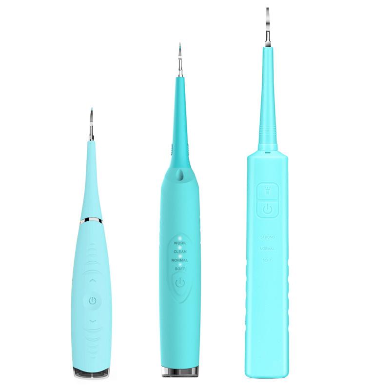 Electric Tooth Cleaner Calculus Removal Tooth Flusher Tooth Care Tool Tooth Cleaning Device Second Generation Blue + Mouth Mirror + Tongue Coating Scr