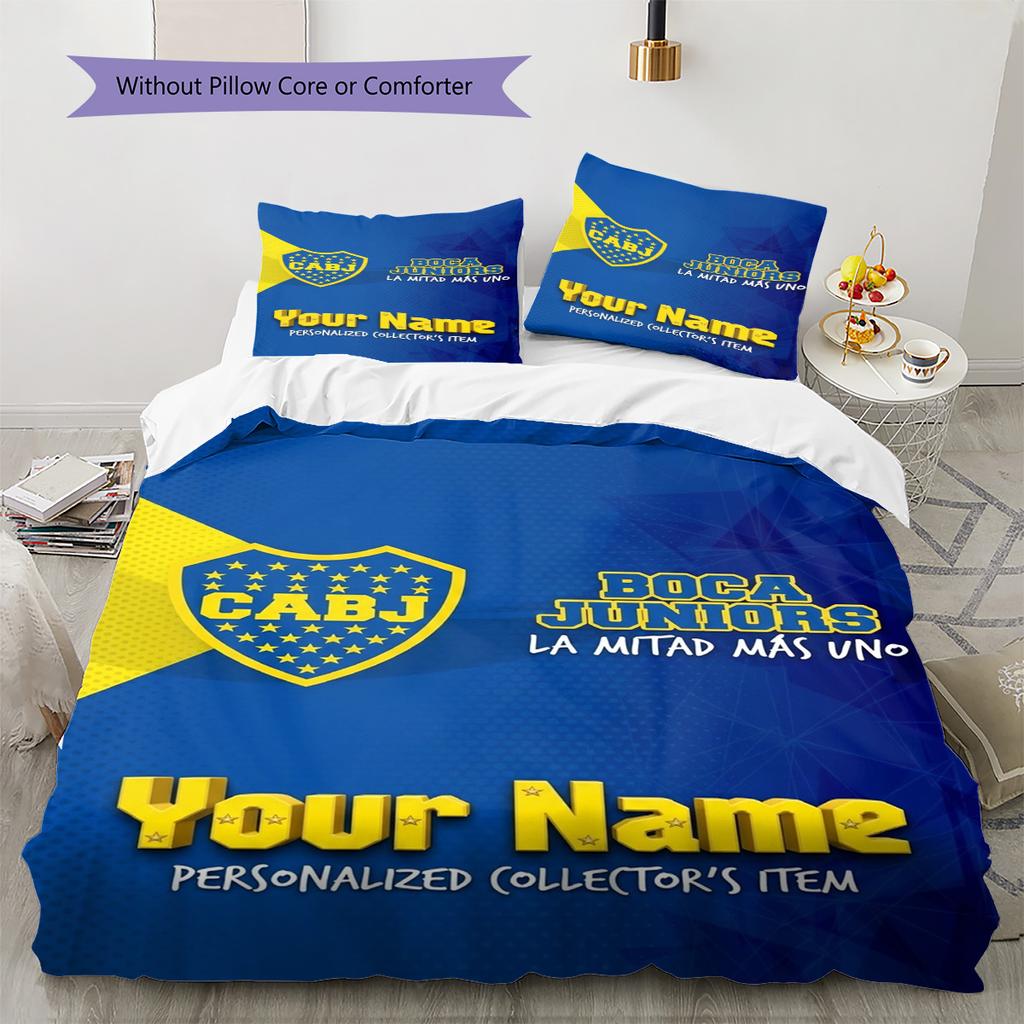 Name Custom Boca Juniors Pattern Bedding Set Quilt Cover Pillowcase Home Decor Gift (1 * duvet cover + 2 * pillowcase, without core)