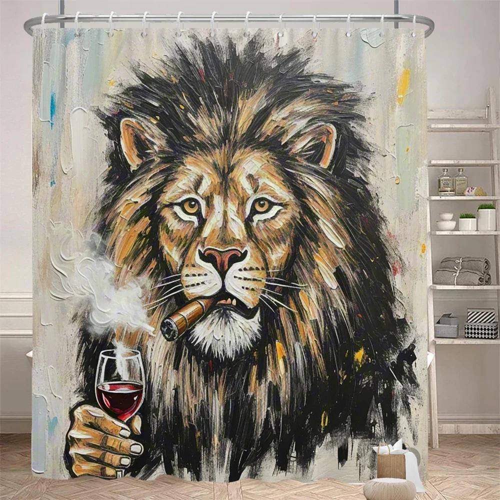 Zabawna zasłona prysznicowa zasłona działowa do łazienki tkanina z nadrukiem Zabawny i kreatywny zwierzęcy Dekoracyjna zasłona z haczykami