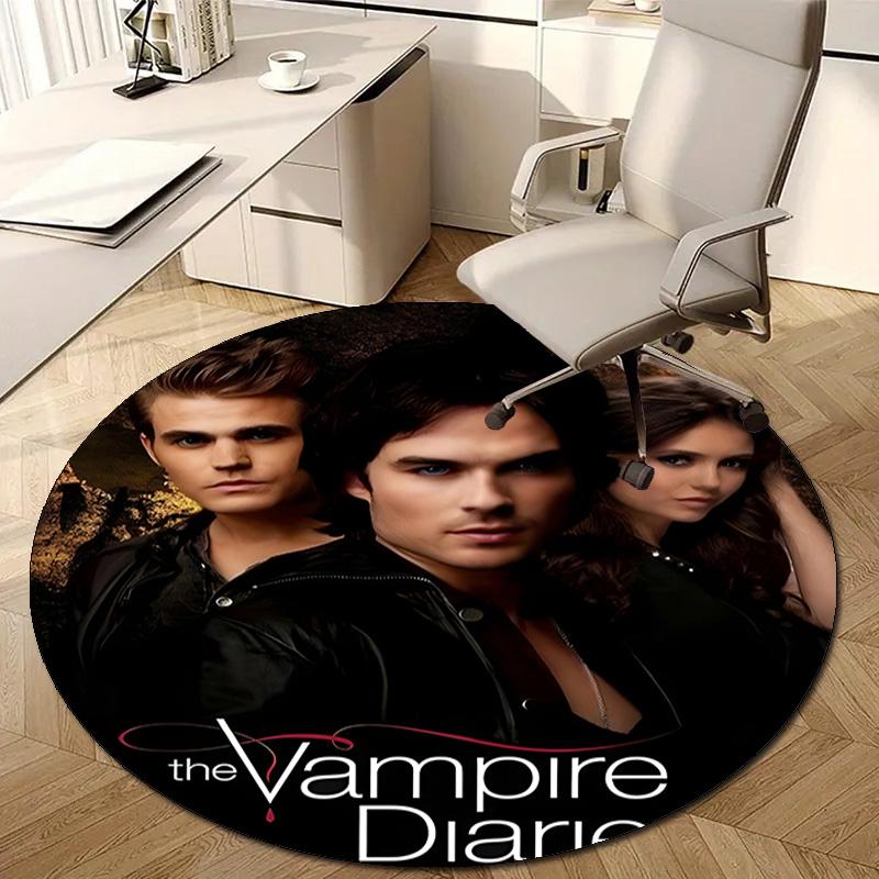 1pc The Vampire Diaries3 Design Printed Area Round Carpet for Bedroom Living Room Home Decor Rugs Mat Non Slip Mat Rug for Bedside
