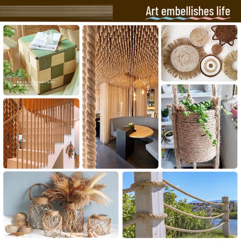 Ruifulaik Natural Jute-Look Polyester Craft Rope