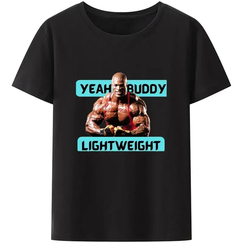 

Одяг для ЗАЛУ Ronnie Coleman Fit Футболка для тренувань для чоловіків Легка Базова Повсякденна Толстовка Новинка Дизайн Смішна S білий