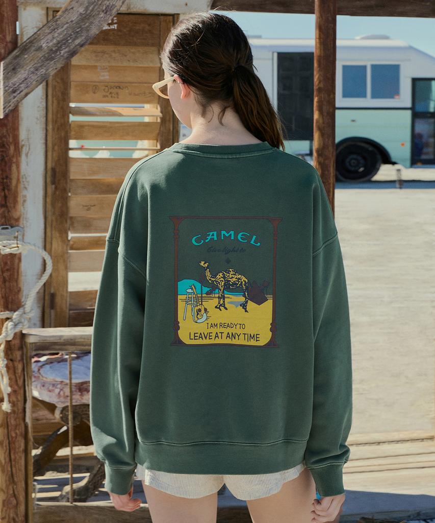 Peullukeu Camel Pigment Sweatshirt Blue Green Fmt756