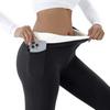 Damen High-Waist Fleece-gefütterte Leggings mit Taschen - Warme Schlankmachende Sporthosen