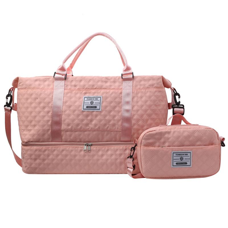 Modna Torba Sportowa na Krótką Podróż, Rhombus, Separacja na Mokre i Suche, Torba na Jogę i Fitness, Duża Pojemność, Torba na Buty Cango, Torba Podróżna