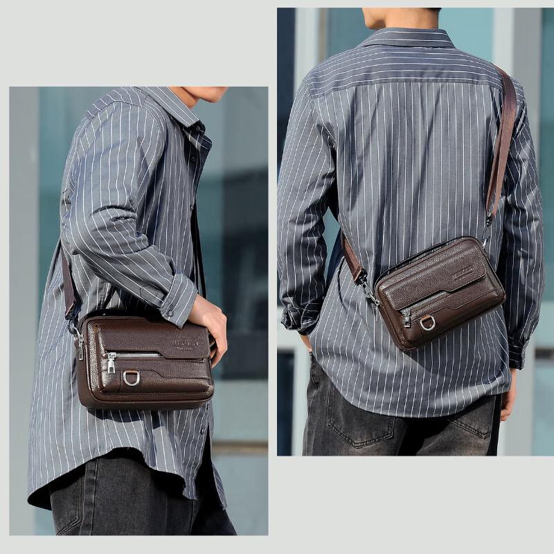 Wei Xier Men s Lychee Pattern Crossbody Bag