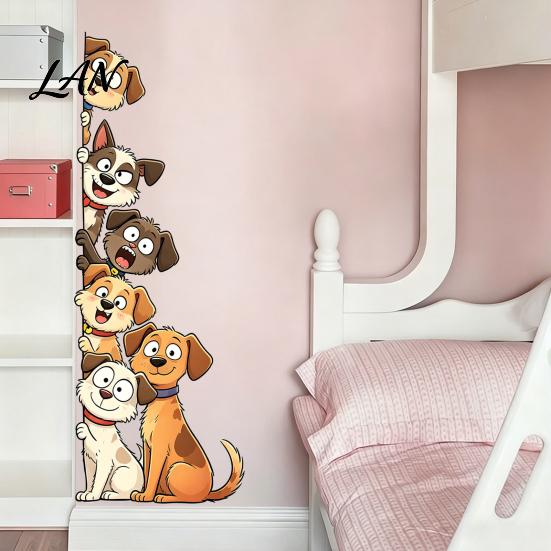 Creative Home Decoration Gifts Cute Cartoon Cats/Dogs Wall Stickers, Waterproof PVC Decals, Peel And Decorative Glass Door Decals Stick Murals