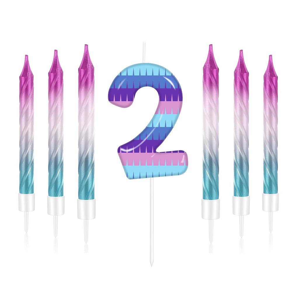 7pcs Video Game Birthday Candles Number0-9 Cake Topper for Kids Battle Boys Birthday Decoration Gaming Party Decoration Supplies