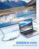 LENTION 1m USB C Hub with Type 4 USB 5Gbps 4K PD and 100W Compatible with MacBook iPad iPad Surface Pro and iPhone 17 Ultra-Long 6-in-1 C, 3.0 Ports,