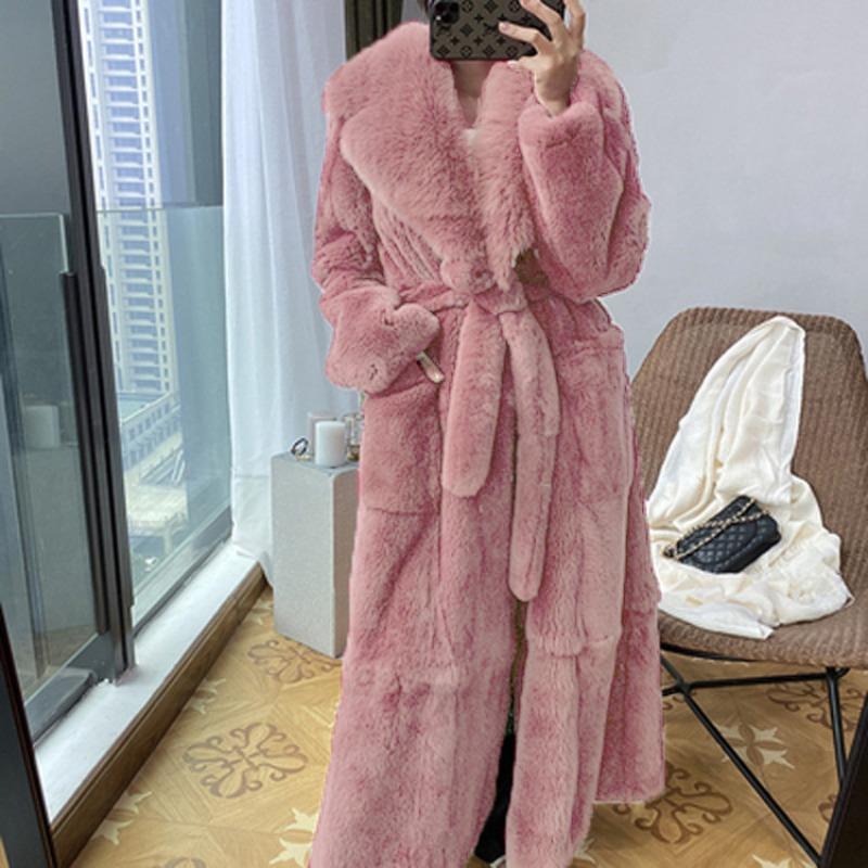 New imitation fur coat women's medium and long coat fashion temperament loose large size belly tide